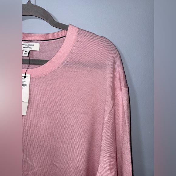 Banana Republic Women’s Pink 100% Merino Wool Light Sweater Top Size XXL NWT - Picture 3 of 10